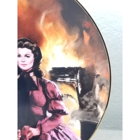 Gone With The Wind The Burning of Atlanta 1988 Plate Wall Decor Fine China Vtg - Picture 6 of 13